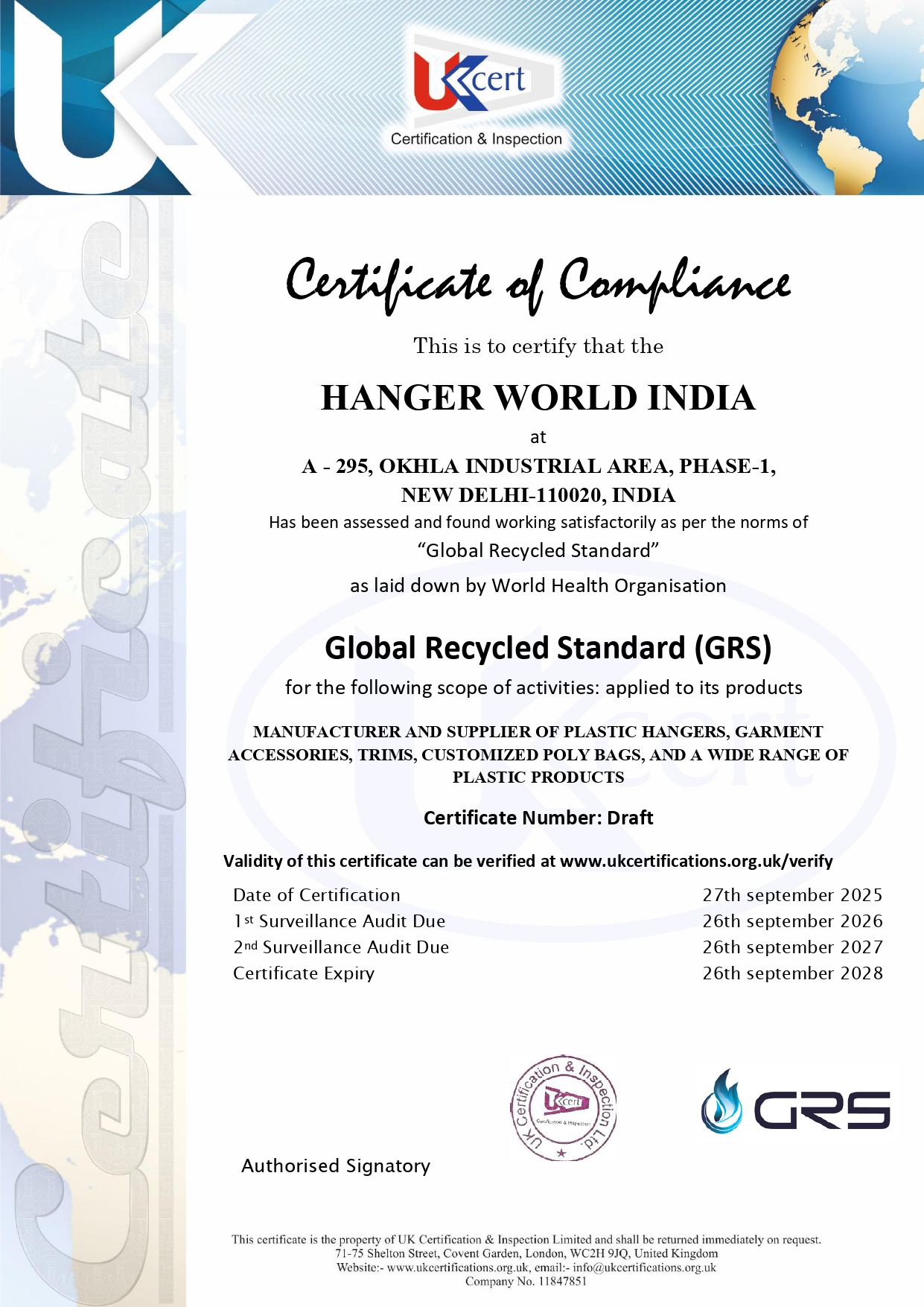 GRS Certificate